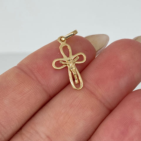 Dije Cruz Cristo Oro amarillo 18k 0,7 Gr / 2,2 Cm *