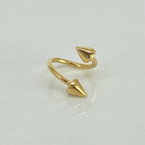 Piercing Espiral Puntas / Oro Amarillo 18k (Joya) / 0,65gr / 1m / (Oreja) *