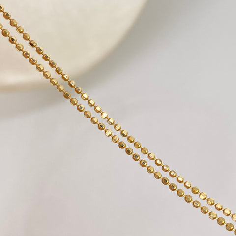 Cadena ● Mini Militar Diamantado Oro amarillo 18k +3 / 2,8 Gr / 1,1 mm / 45 Cm *