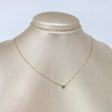 Set Cadena  Veneciana + Dije Esmeralda Oro amarillo 18k 1,1 Gr / 0,5 mm / 45 Cm †