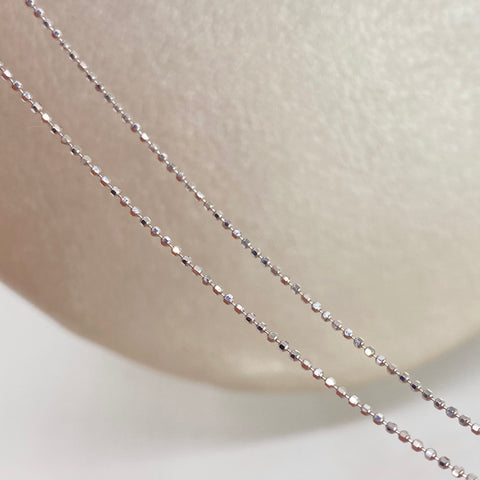 Cadena ● Mini Militar Diamantada Oro blanco 18k +3 / 1,6 Gr / 1 mm / 40 Cm