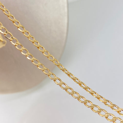 Cadena ● Cubana Oro amarillo 18k 4,15 Gr / 3,4 mm / 50 Cm *