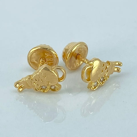 Topos Angel Circones Blancos Oro amarillo 1,05 Gr / 5,5 mm *