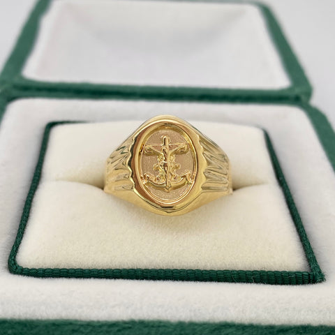 Anillo Ancla Oro amarillo 18k / Talla 11 / 2,62 Gr