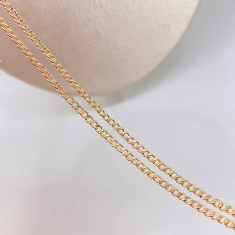 Cadena ● Cubana Oro amarillo 18k 1,82 Gr / 2 mm / 50 Cm †