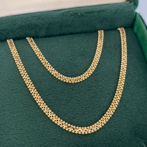 Cadena ● Militar Aro Seguido Oro amarillo 18k +3 / 8,7 Gr / 3 mm / 60 Cm *