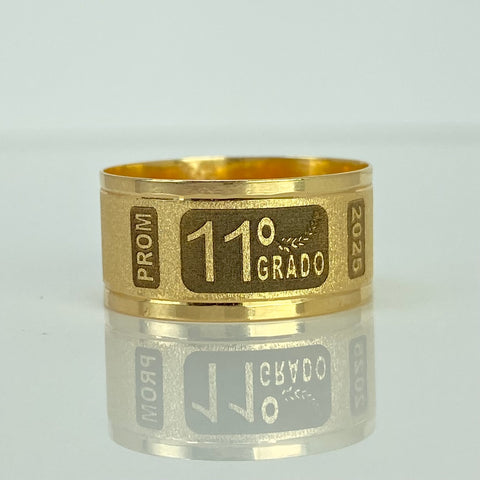 Anillo Argolla Diamantada PROM 11° Oro amarillo 18k / Talla 9 1/2 / 3,07 Gr *