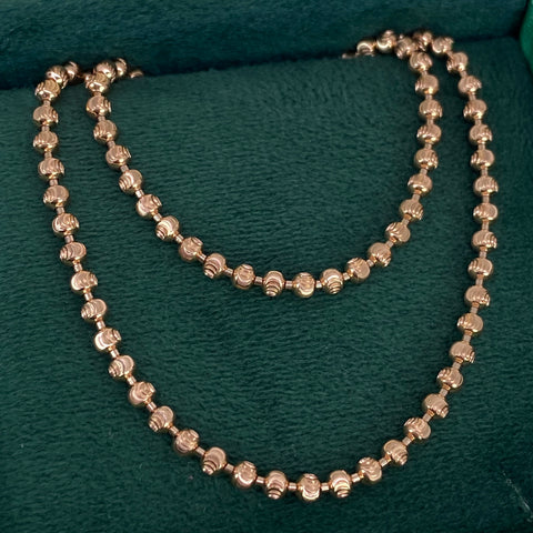 Cadena Militar Diamantado Luna NAC ESP Oro rosa 18k +1 / 18,68 Gr / 3 mm / 60 Cm