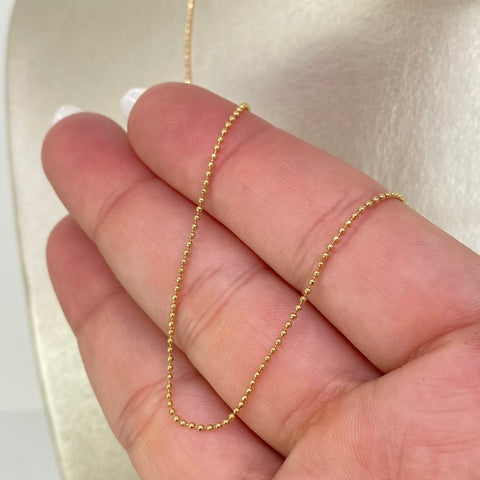 Cadena ● Mini Militar Oro amarillo 18k +3 / 2 Gr / 1 mm / 40 Cm *