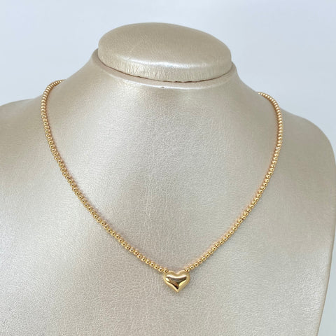 Cadena ● Bolas Diamantadas ESP Corazon Oro amarillo 18k +3 / 3,55 Gr / 2,5 mm / 42 Cm