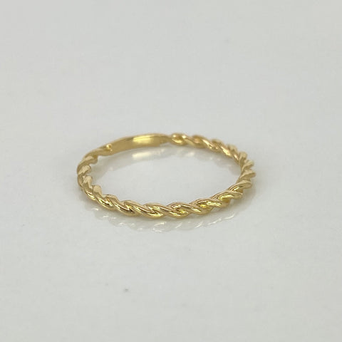 Anillo Entorchado Oro amarillo 18k / Talla 7 / 1,3 Gr *
