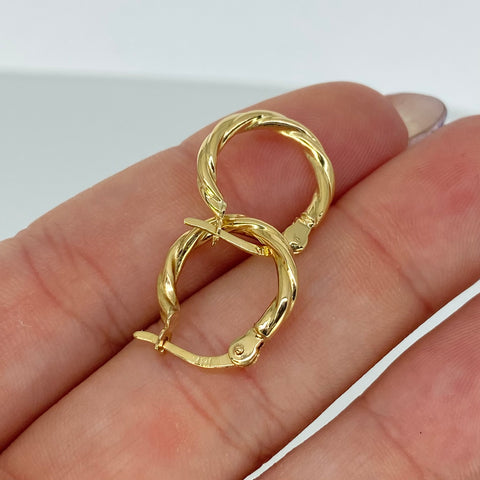 Candongas Entorchadas Oro amarillo 18k 1,22 Gr / 1,5 Cm *