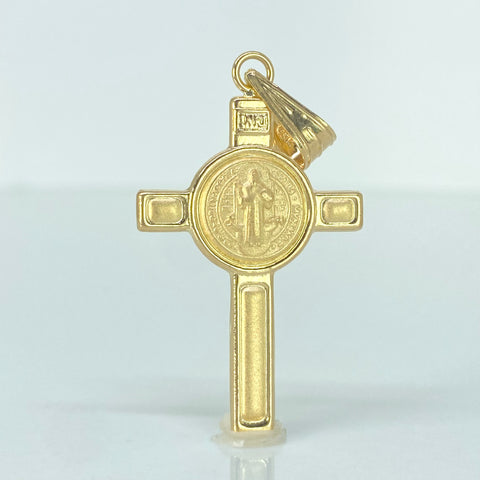 Dije Cruz San Benito Oro amarillo 18k 2,65 Gr / 4,8 Cm *