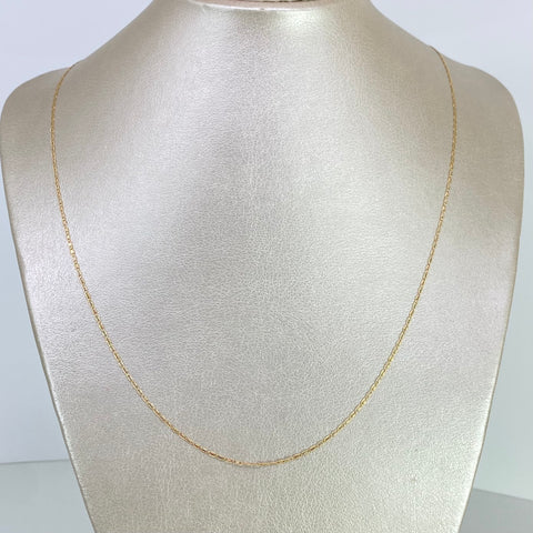 Cadena ● Escalera Plana Diamantada Tres oros 18k 2,38 Gr / 1,3 mm / 60 Cm *