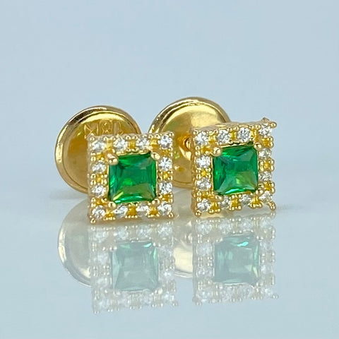 Topos Cuadrado Circones Blancos Verdes Oro amarillo 0,75 Gr / 5 mm †