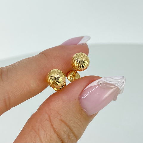 Topos Bolas Diamantadas Oro amarillo 18k 0,78 Gr / 7 mm †