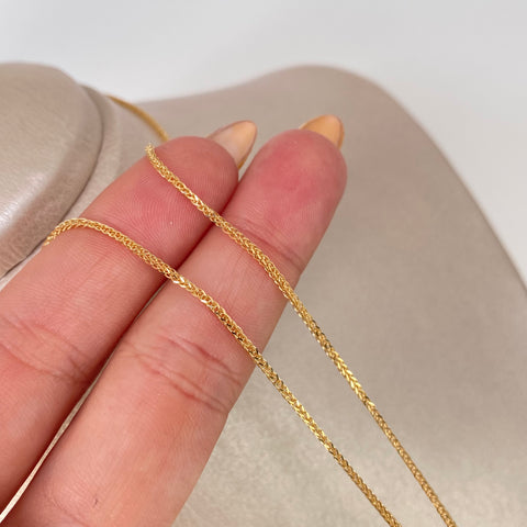 Cadena ● Franco Oro amarillo 18k +2 / 3 Gr / 0,8 mm / 45 Cm †