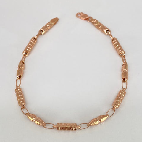 Pulso Rustico Eslabones Diamantados Oro rosa 4,80 Gr / 4 mm / 21 Cm *