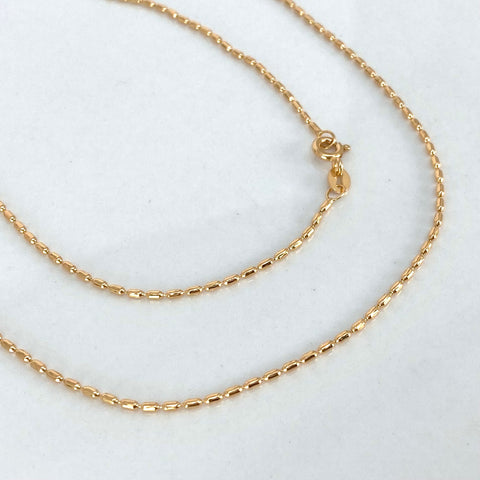 Cadena ● Barril Oro amarillo 18k +3 / 3,43 Gr / 1,1 mm / 45 Cm *
