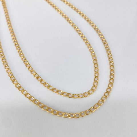 Cadena ● Cubana Oro amarillo 18k 3,08 Gr / 2,4 mm / 60 Cm †