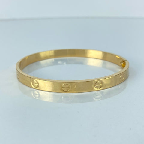 Pulso ● Aro Tornillo CT Oro amarillo 18k +3 / 7,42 Gr / 5,7 mm / 19,5 Cm *