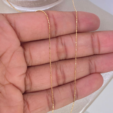 Cadena ● Palito Bolita Oro amarillo 18k +1 / 1,55 Gr / 0,7 mm / 45 Cm