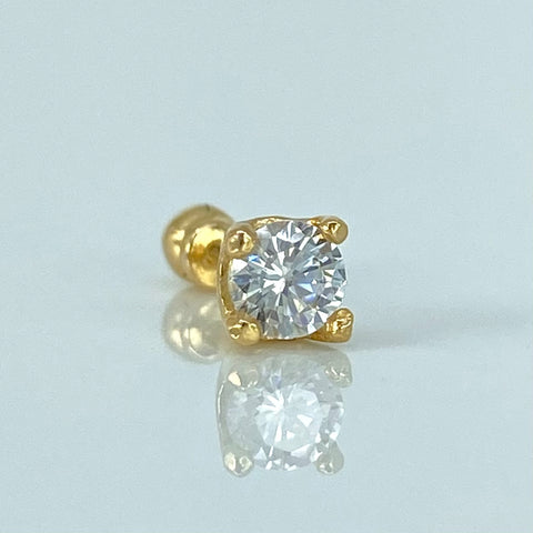 Piercing Circon Blanco / Oro Amarillo 18k (Joya) / 0,62gr / 4.2mm / (Oreja) *
