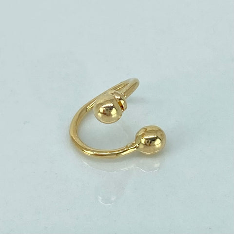 Piercing Aro Bolas 3mm / Oro Amarillo 18k (Joya) / 0,5gr / 1.1cm / (Oreja) †