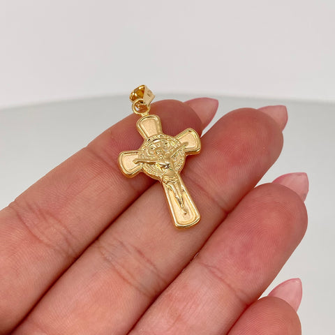Dije Cruz San Benito Oro amarillo 18k 1,6 Gr / 3,5 Cm