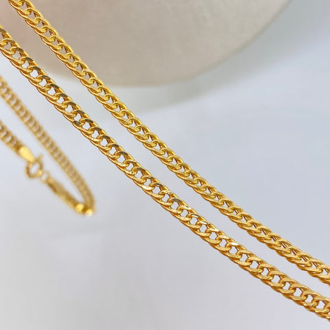 Cadena ● Cubana  Oro amarillo 18k 4,93 Gr / 2,8 mm / 60 Cm *