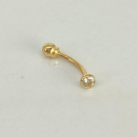 Piercing Circon Blanco / Oro Amarillo 18k (Joya) / 0,32gr / 3mm / (Ceja) *