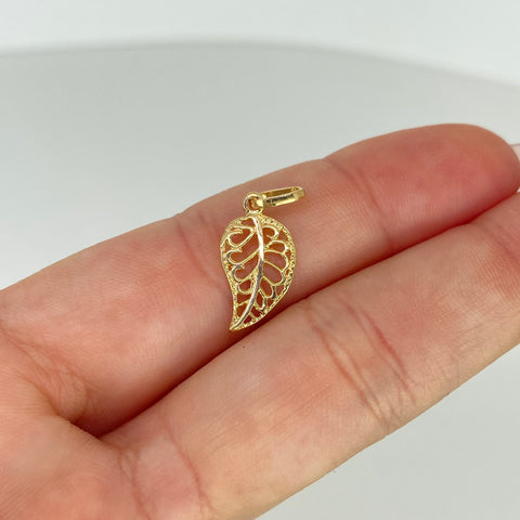 Dije Hoja Oro amarillo 18k 0,85 Gr / 2,1 Cm
