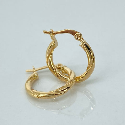 Candongas Entorchadas Oro amarillo 18k 1,05 Gr / 1,6 Cm †