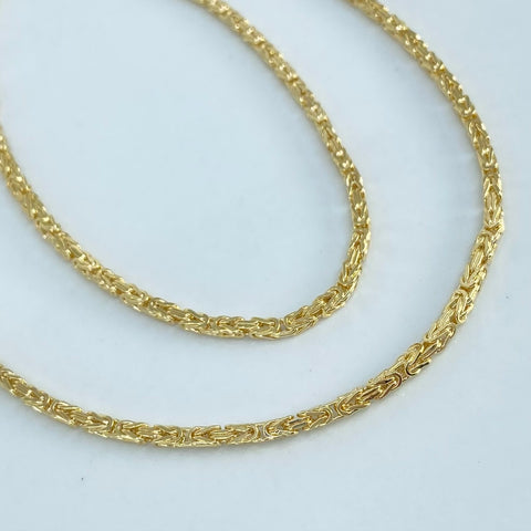 Cadena ● Punto Peruano Oro amarillo 18k +3 / 9,5 Gr / 2 mm / 50 Cm †