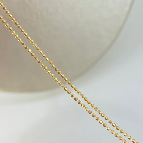 Cadena ● Mini Militar Oro amarillo 18k +3 / 1,85 Gr / 1 mm / 45 Cm *