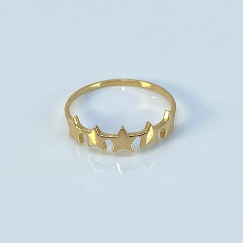 Anillo Estrellas Lisas Oro amarillo 18k / Talla 6 1/2 / 1,11 Gr