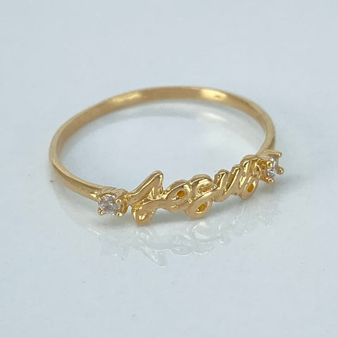 Anillo Jesus Circones Blancos Oro amarillo 18k / Talla 7 / 1,05 Gr