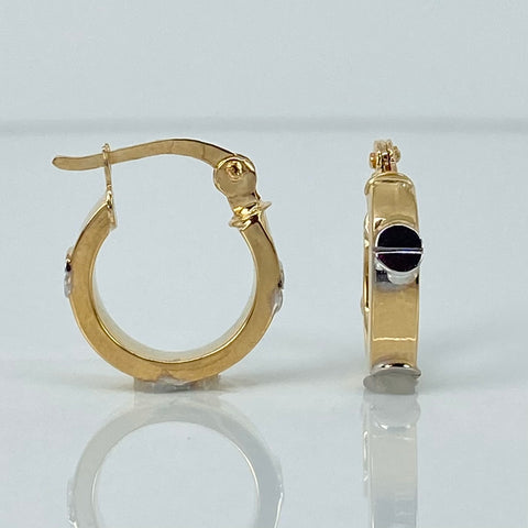 Candongas Tornillos CT Oro amarillo y Oro blanco 18k 1,85 Gr / 1,5 Cm