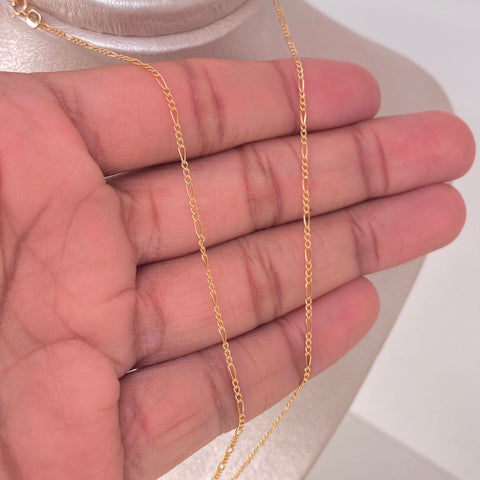 Set Cadena ● Set Tres Por Uno 3x1 + Dije Cruz Fé Oro amarillo 18k 1,51 Gr / 1,2 mm / 50 Cm *
