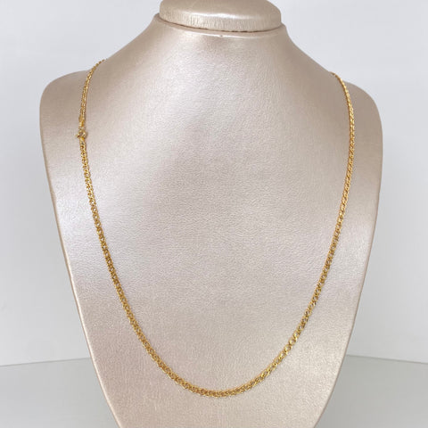 Cadena ● Cubana Doble Oro amarillo 18k 4,25 Gr / 2,8 mm / 60 Cm *
