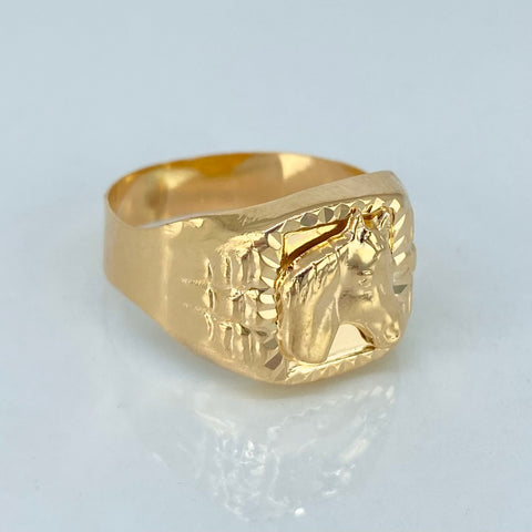 Anillo Sello Caballo Oro amarillo / Talla 10 3/4 / 3,45 Gr