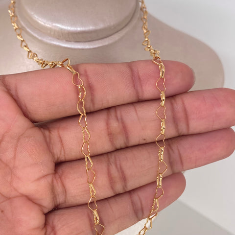 Cadena ● Corazon Seguido Oro amarillo 18k +3 / 6,53 Gr / 4 mm / 50 Cm