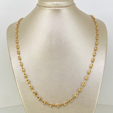 Cadena Rustica Tornillo CT Diamantada Oro amarillo 18k 14,38 Gr / 4,5 mm / 60 Cm *