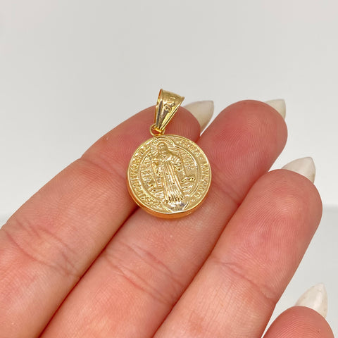 Dije San Benito Oro amarillo 18k 1,2 Gr / 2,5 Cm †