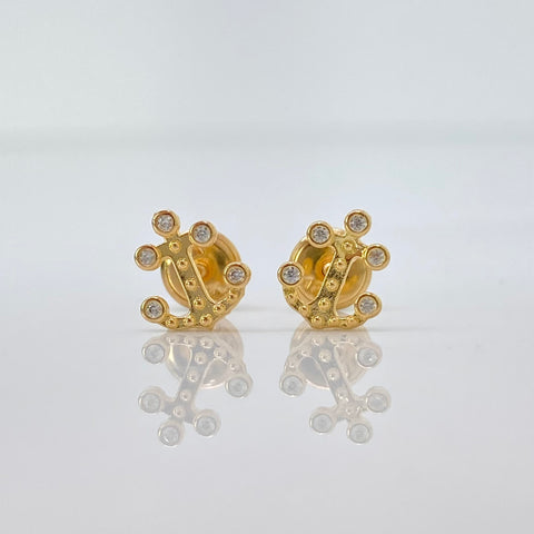 Topos Ancla Circones Blancos Oro amarillo 18k 0,86 Gr / 7,7 mm  *