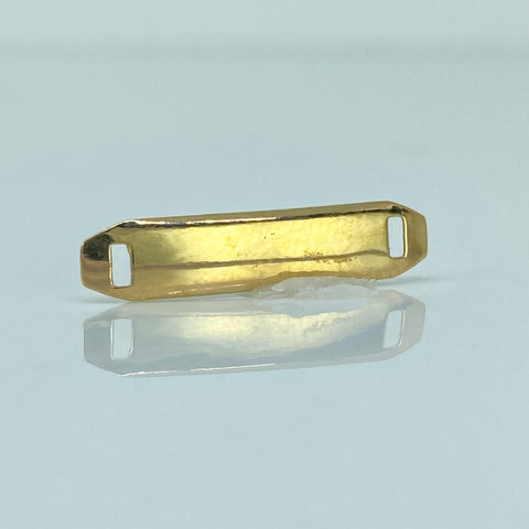 Herraje Rectangular Curva Oro amarillo 18k 0,4 Gr / 2,1 Cm †
