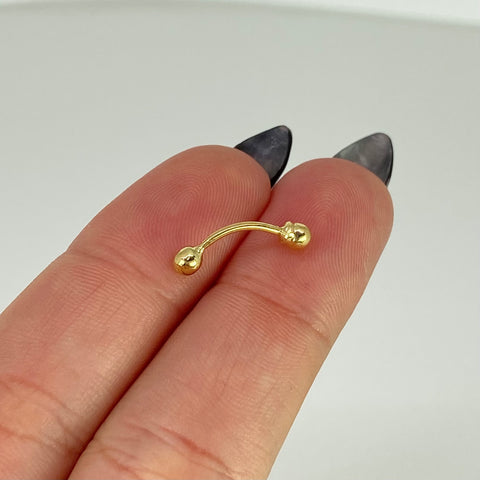 Piercing Bolas / Oro Amarillo 18k (Joya) / 0,32gr / 3mm / (Ceja) *