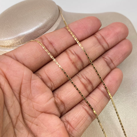 Cadena ● Escalera Plana Oro amarillo 18k 2,45 Gr / 1,4 mm / 60 Cm *