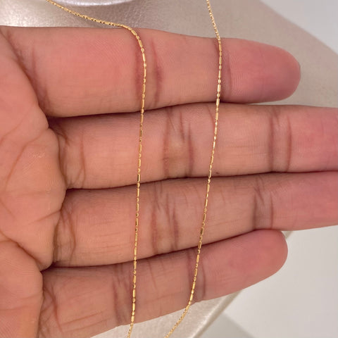 Cadena ● Palito Bolita Oro amarillo 18k +3 / 1,52 Gr / 0,7 mm / 45 Cm †