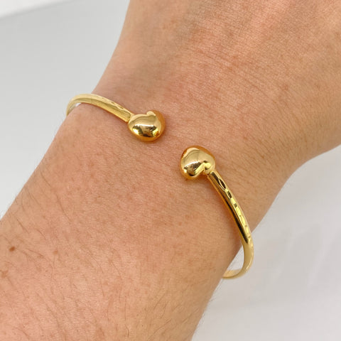 Pulso ● Aro Corazon Oro amarillo 18k +3 / 4,4 Gr / 16 Cm *